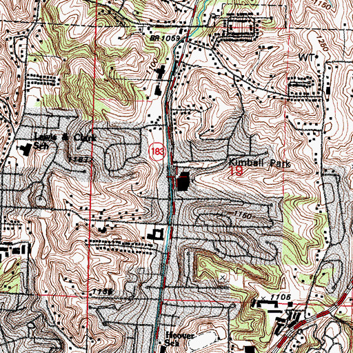 Topographic Map of Gunn Elementary School, IA