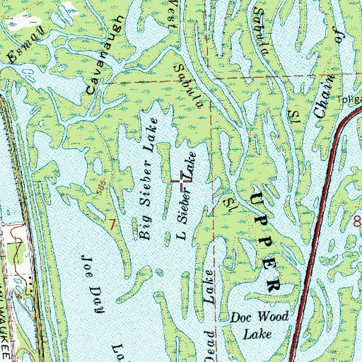 Topographic Map of Sieber Lake, IA