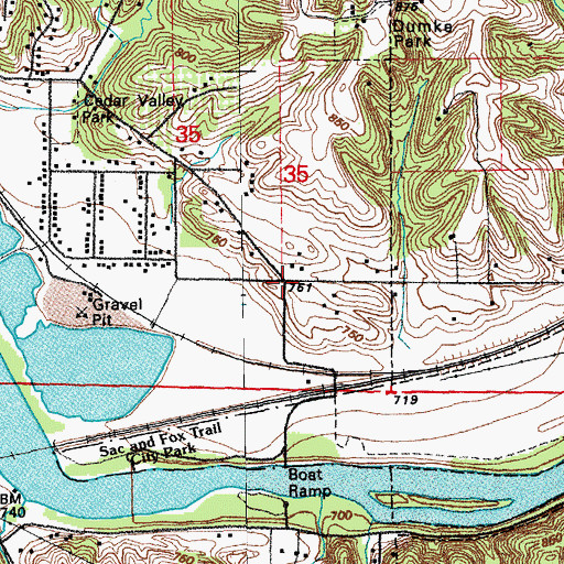 Topographic Map of Otis, IA