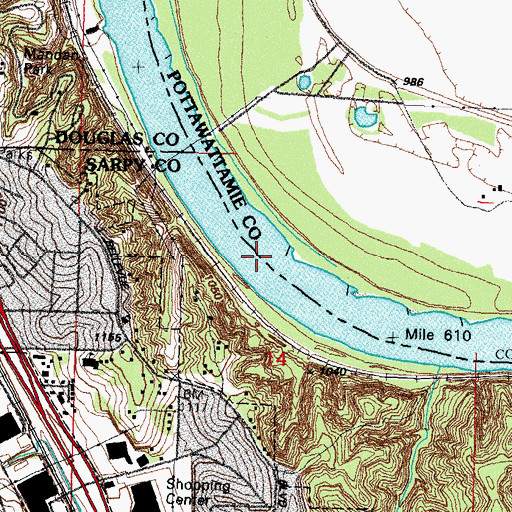 Topographic Map of Gibson Bend, IA