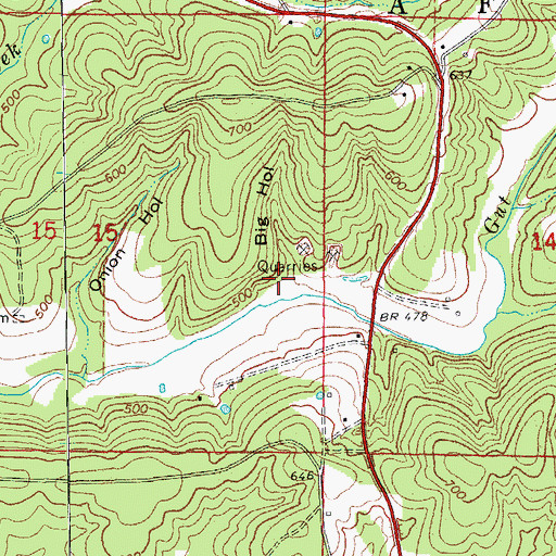 Topographic Map of Big Hollow, AR