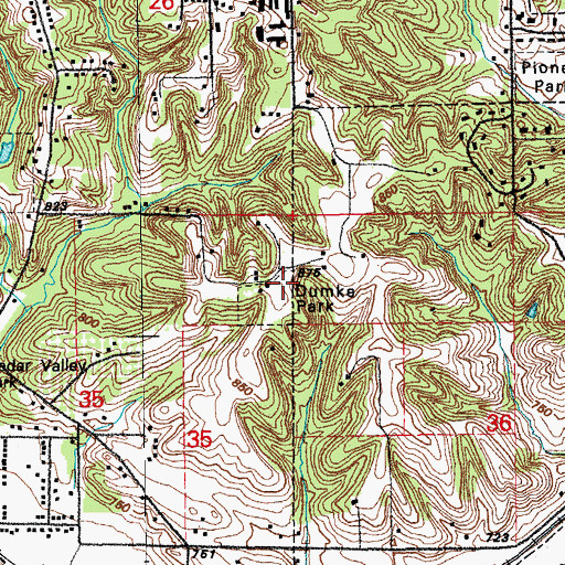 Topographic Map of Dumke Park, IA