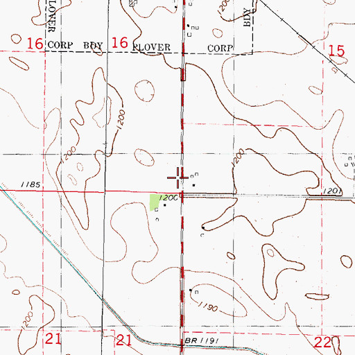 Topographic Map of Township of Powhatan, IA