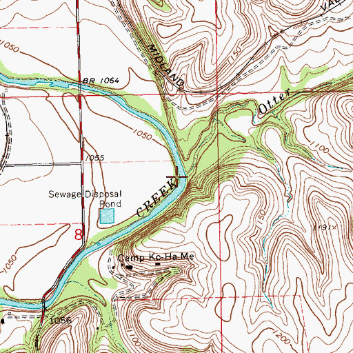 Topographic Map of Otter Creek, KS