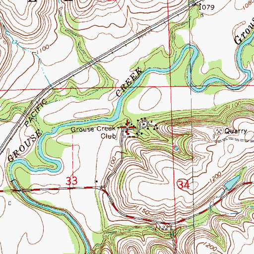 Topographic Map of Grouse Creek Club, KS