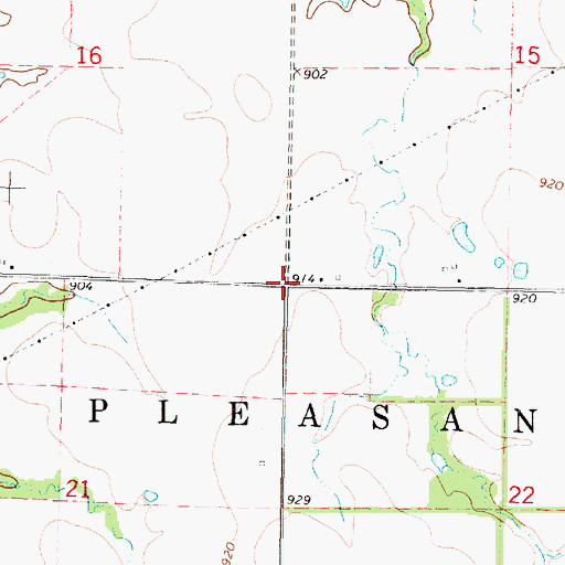 Topographic Map of Township of Mount Pleasant, KS