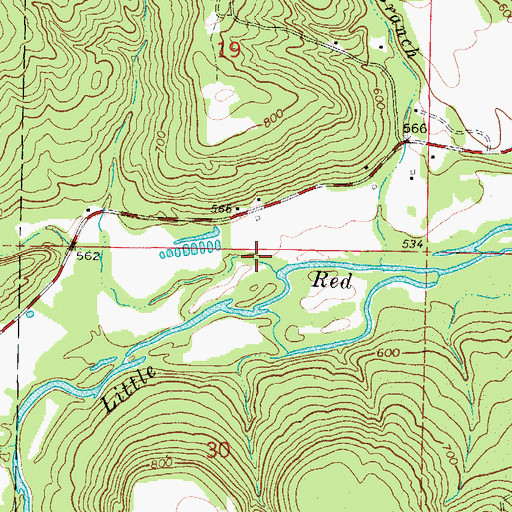 Topographic Map of Brickey Hollow, AR