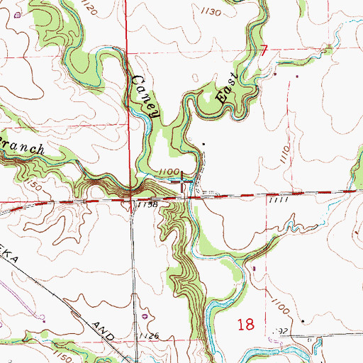 Topographic Map of Schrader Branch, KS