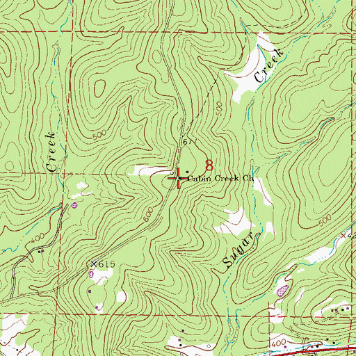 Topographic Map of Cabin Creek Church, AR