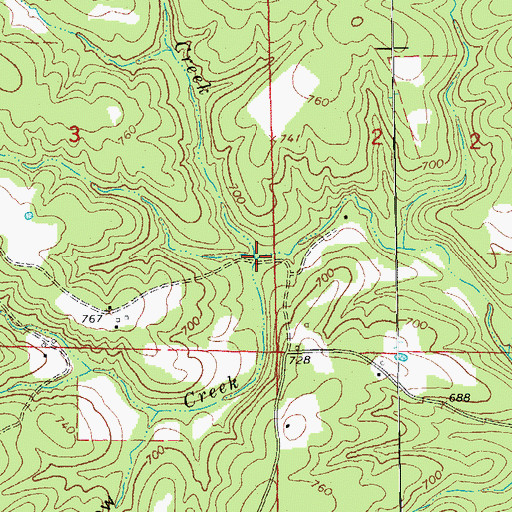 Topographic Map of Cave Creek, AR