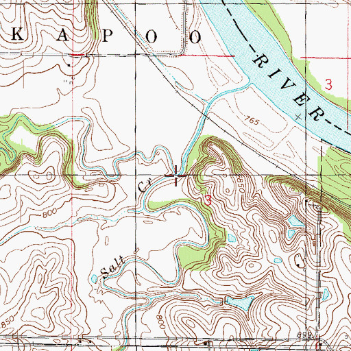 Topographic Map of Salt Creek Valley, KS