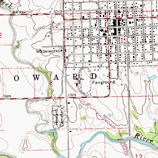 Topographic Map of Elk County Fairgrounds, KS
