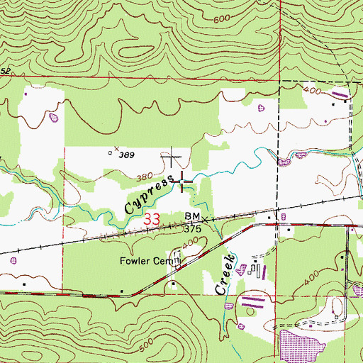 Topographic Map of Danner Creek, AR