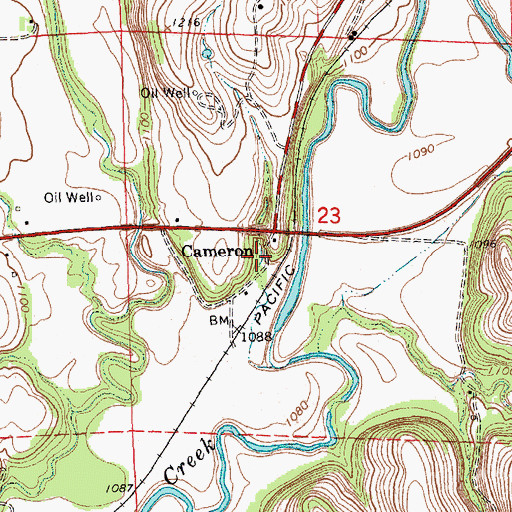 Topographic Map of Cameron, KS
