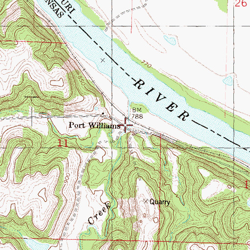Topographic Map of Port Williams, KS