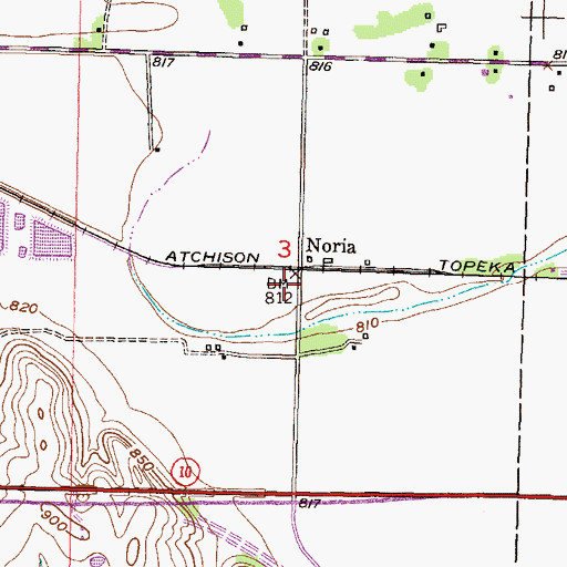 Topographic Map of Noria, KS
