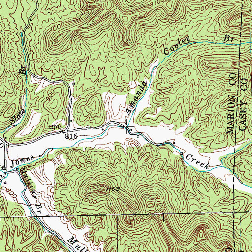 Topographic Map of Amanda Cooley Branch, KY