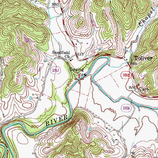 Topographic Map of Buck Creek, KY