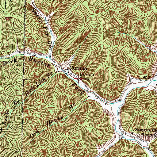 Topographic Map of Burton Cemetery, KY