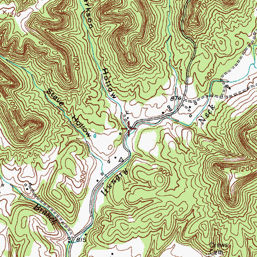Topographic Map of Clarkson Hollow, KY