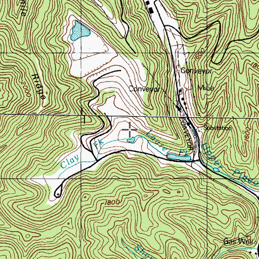 Topographic Map of Clay Fork, KY