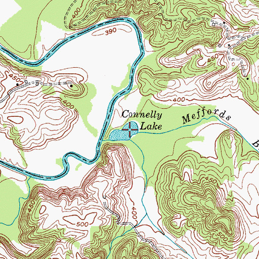 Topographic Map of Connelly Lake, KY