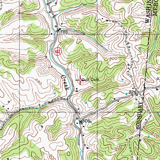 Topographic Map of Cull Cemetery, KY