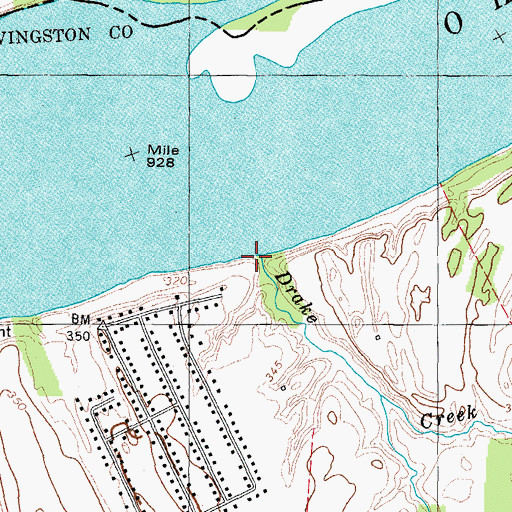 Topographic Map of Drake Branch, KY