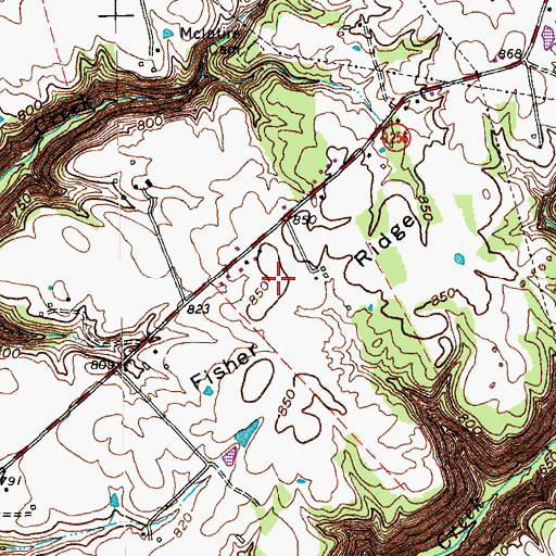 Topographic Map of Fisher Ridge, KY
