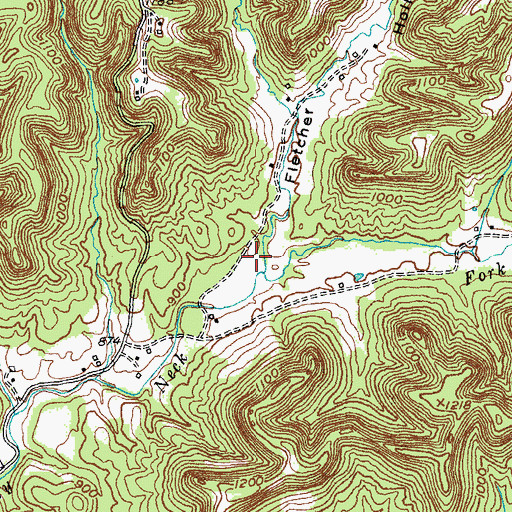 Topographic Map of Fletcher Hollow, KY