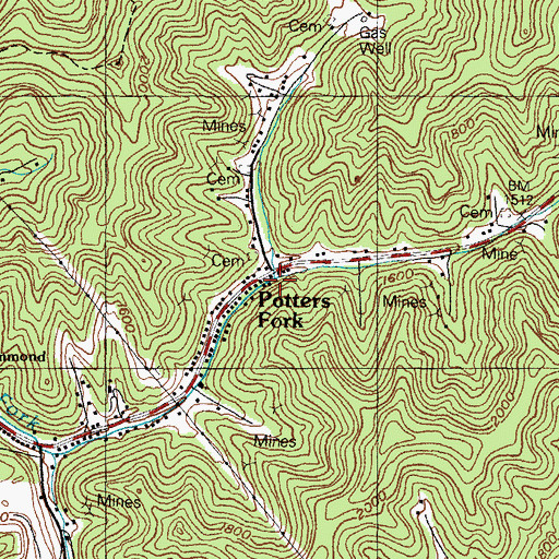 Topographic Map of Grays Branch, KY