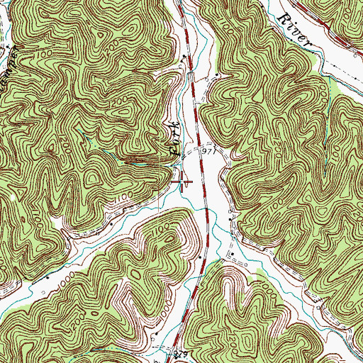 Topographic Map of Greenbriar Branch, KY