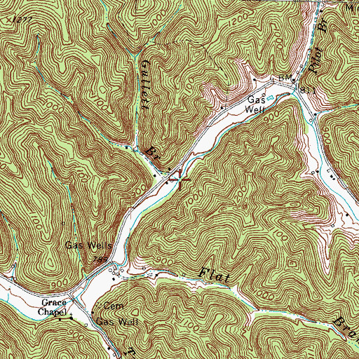 Topographic Map of Gullett Branch, KY