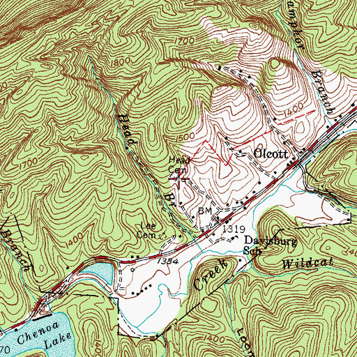 Topographic Map of Head Cemetery, KY