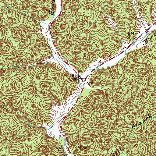 Topographic Map of Hurst Fork, KY