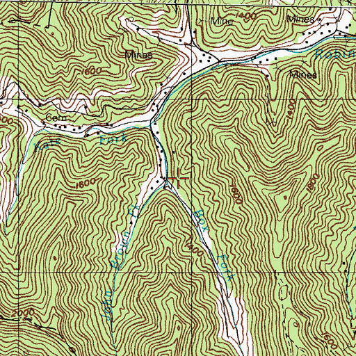 Topographic Map of John Brown Fork, KY