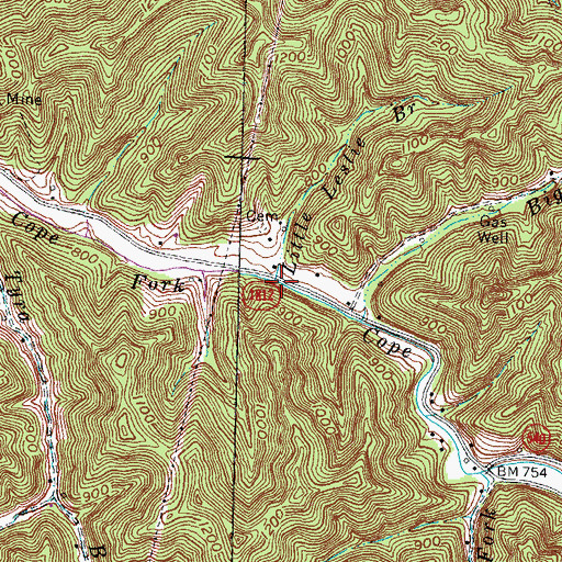Topographic Map of Little Leslie Branch, KY
