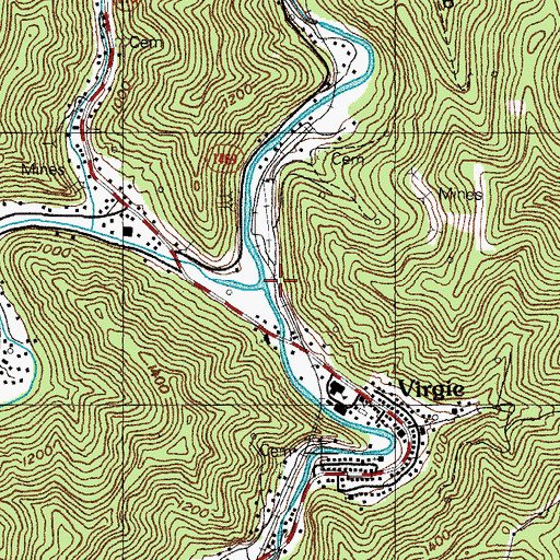 Topographic Map of Long Fork, KY