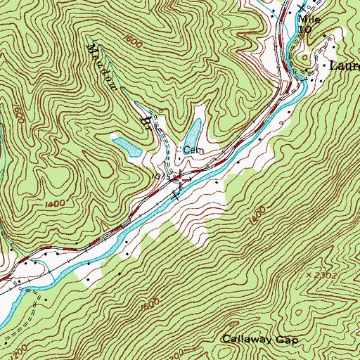 Topographic Map of Meadow Branch, KY