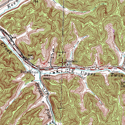 Topographic Map of Oakdale Cemetery, KY