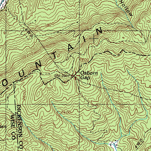 Topographic Map of Osborn Gap, VA