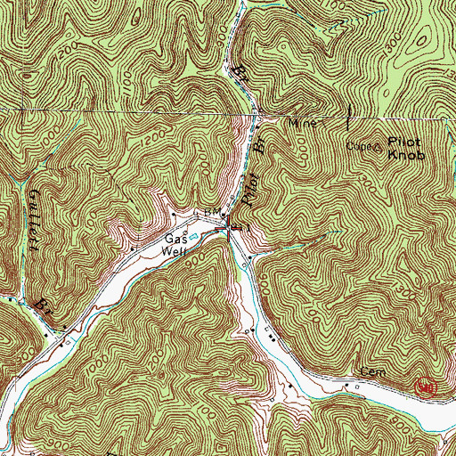 Topographic Map of Pilot Branch, KY