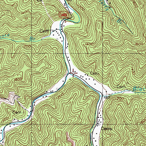 Topographic Map of Right Fork Long Fork, KY