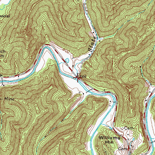 Topographic Map of Slate Branch, KY