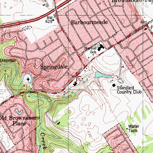 Topographic Map of Springdale, KY