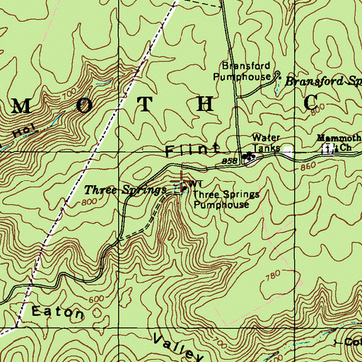 Topographic Map of Three Springs, KY