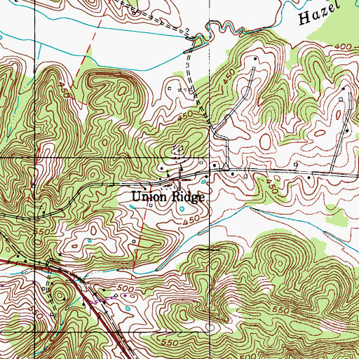 Topographic Map of Union Ridge, KY