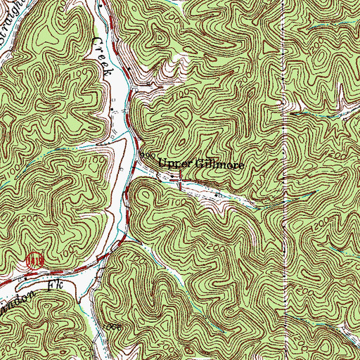Topographic Map of Upper Gillmore, KY