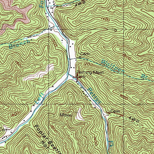 Topographic Map of Fleming Memorial Gardens, KY
