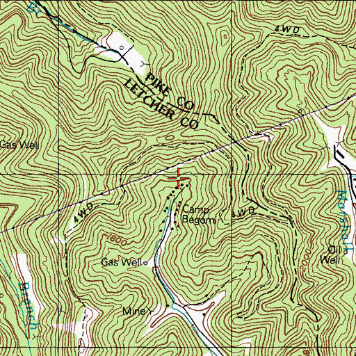 Topographic Map of Camp Begomi, KY
